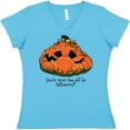 thumbnail image 3 of Inktastic Never Too Old for Halloween Pumpkin Women's V-Neck T-Shirt, 3 of 5