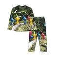 thumbnail image 2 of Lsque Pikmin Pattern Long Sleeve Pajama Set for Women - Soft 2-Piece Sleepwear and Loungewear Set with Pockets, Comfy Nightwear, 2 of 8