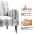 thumbnail image 3 of Stripe Armchair Upholstered Wooden Legs Accent Chair for Home Living Room Bedroom Adult Blue Stripe, 3 of 9