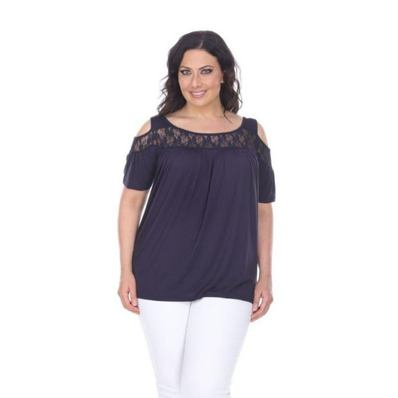 Women's Plus Bexley Tunic Top by Whitemark Navy 2X