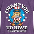 thumbnail image 3 of Garfield - Want You To Have A Happy Fourth  - Toddler & Youth Girls Short Sleeve Graphic T-Shirt, 3 of 5