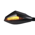 thumbnail image 3 of Universal Motorcycle Rearview Mirrors HD with Lights Flat Mirror Carbon Fiber Grain Modified Reversing Reflector Side View Mirrors, 3 of 7