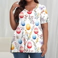 thumbnail image 2 of Pisexur Printemps Tops for Women 2025 Women Mode Été Imprimé Régulier Women Manches Courtes Col Rond Womens Tops Multicolore,TG, 2 of 7