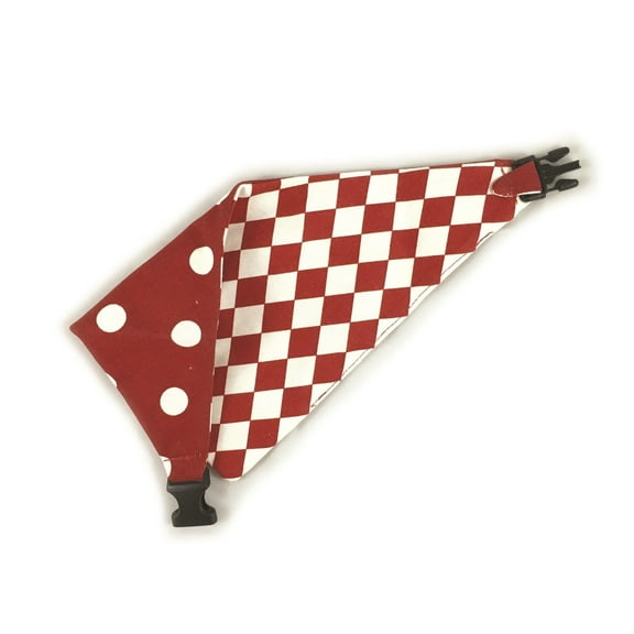 Red Checkered Reversible Dog Bandana