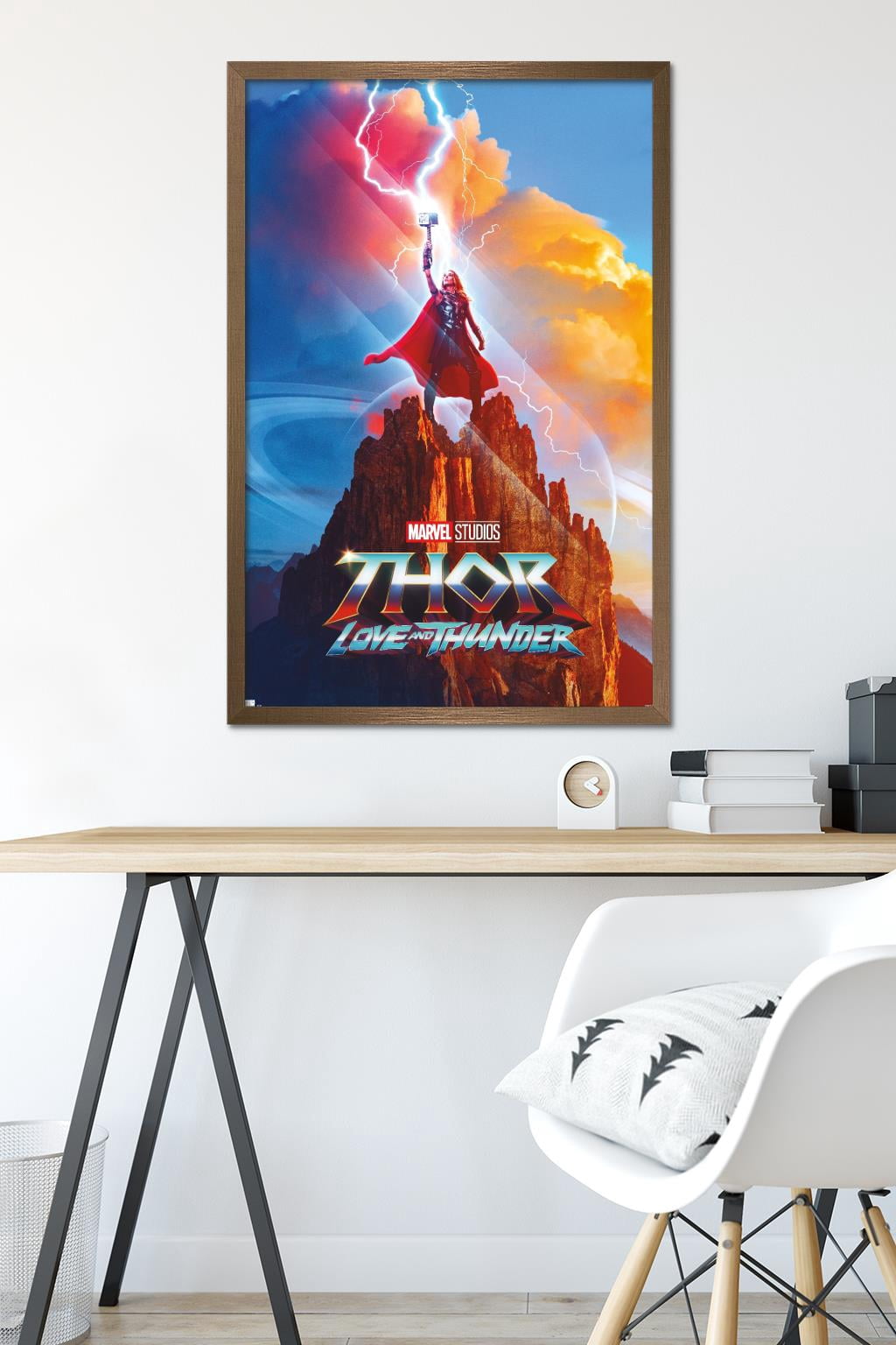Marvel Thor: Love and Thunder - Mighty Thor One Sheet Wall Poster, 22.375" x 34" Framed