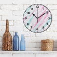 thumbnail image 3 of Pink Art Pattern Wall Clock Modern Small Clock Black Hands for Office, Home, Bedroom,School 9.84in, 3 of 11