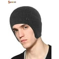 thumbnail image 2 of Spencer Men Women Winter Knit Earflap Hat Warm Skull Cap Cuffed Beanie Hat for Outdoor Ski Hiking "Gray", 2 of 6