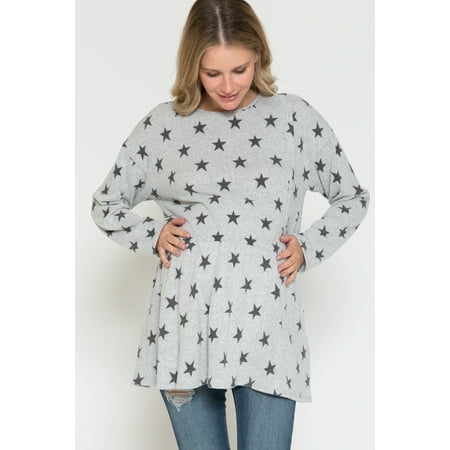 

Women s Maternity with Star Print Long sleeve Top