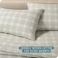 thumbnail image 6 of Bare Home Luxury 100% Cotton Flannel Queen Sheet Set, Deep Pocket, 4-Piece, Checkered Plaid - Light Gray, 6 of 7