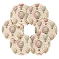 thumbnail image 2 of Haosy Set of 6 Drink Woven Coaster with Holder Heat Resistant Non-Slip Bar Coasters 4 Inches Watercolor Hot Air Balloons, 2 of 7