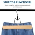 thumbnail image 6 of BagDream 20 Pack Wooden Pants Hangers with Clips, Non Slip Natural Skirt Hangers Smooth Wood Clamp Hanger ith 360°Swivel Hook for Pants, Jeans, Slacks, 6 of 8