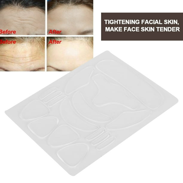 Almohadillas de silicona antiarrugas de 16 piezas adhesivo antiarrugas para la cara levantamiento facial eliminación de arrugas parches reafirmantes estiramiento de la piel facial Ecomeon no