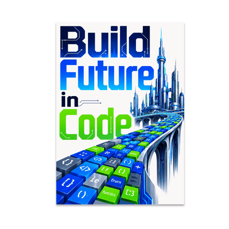 Build Future in Code - Tech Enthusiast - 13x19 Poster Print