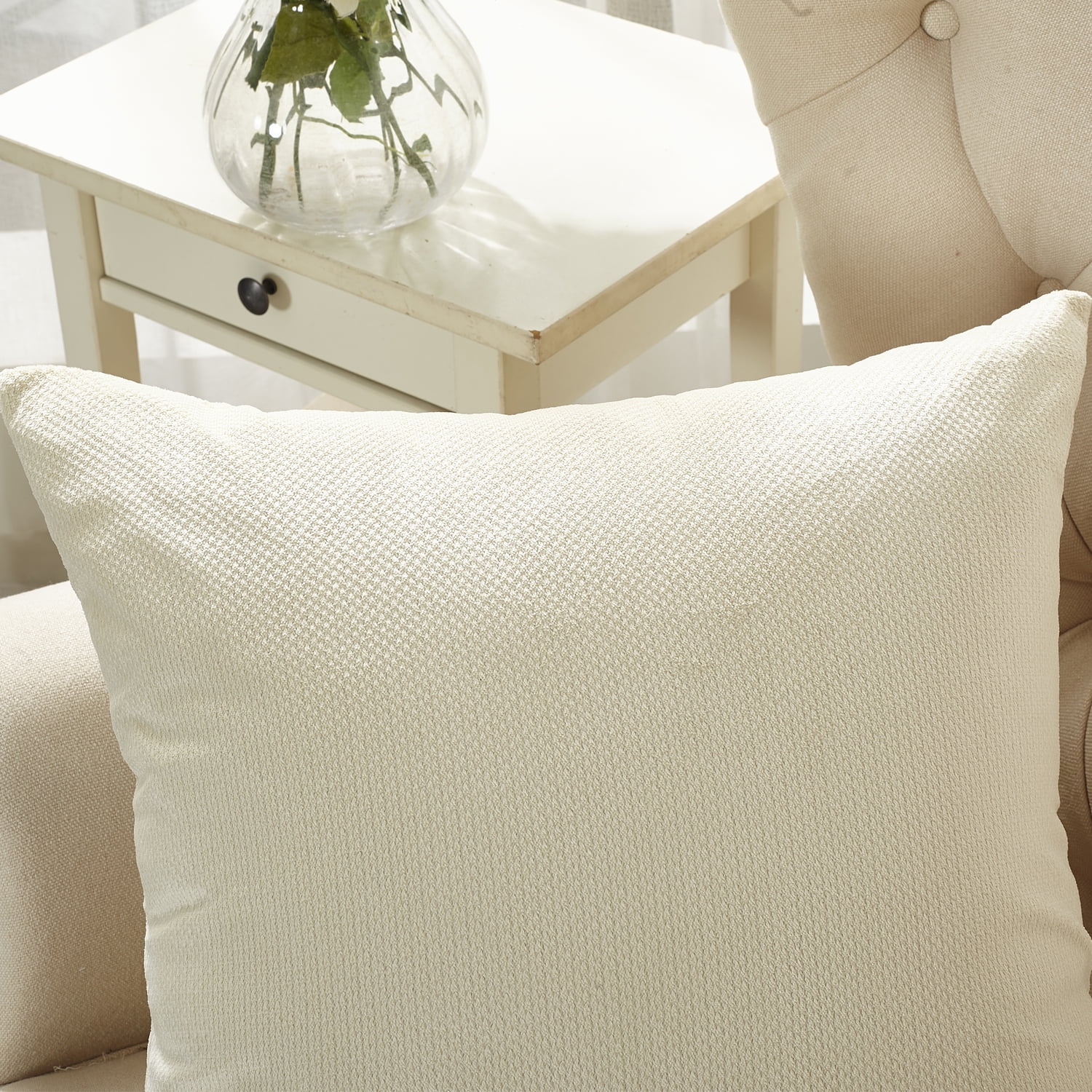 Home Soft Things Milliken Plush Throw Pillow Covers 2 Piece Set - Angora - 20" x 20"