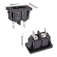 thumbnail image 2 of Unique Bargains Panel Mount Plug Adapter 250V AC 2.5A C8 2Pins Inlet Module Plug Straight, 2 of 3