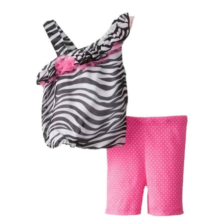 Baby Glam Infant Girls Zebra Print Bubble Top Pink Leggings Outfit 2 PC Set