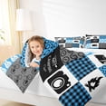 thumbnail image 4 of Homewish Travel Trailer Bedding Comforter Set,Happy Camping Twin Comforter Sets,Patchwork Geometric Plaid Bedding Set For Boys Kids,Luxury Bedroom Decor Reversible,2 Pieces, 4 of 8