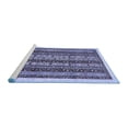 thumbnail image 2 of Ahgly Company Machine Washable Indoor Square Abstract Blue Modern Area Rugs, 7' Square, 2 of 4