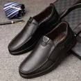 thumbnail image 2 of Mens Casual Leather Shoes Business Slip-on Shoes Comfort Fashion Driving Shoes for Male, 2 of 7