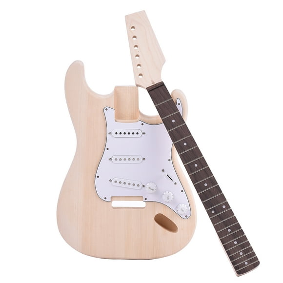 Muslady ST Style Electric Guitar Basswood Body Maple Neck Rosewood Fingerboard DIY Kit Set