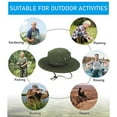 thumbnail image 5 of HaoXianJianUnisex Sun Hats for Men Women Breathable Wide Bucket Hat Chin Strap Summer Sun Protection Protection Fishing Cap for Gardening Camping Beach Outdoor Acivities, 5 of 5