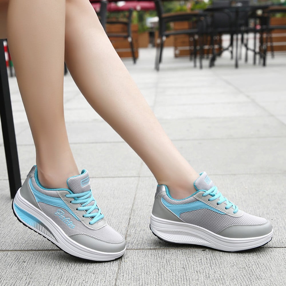 Womens Shoes Womens Tennis Shoes Sneaker Soft Mesh Blue Size 7