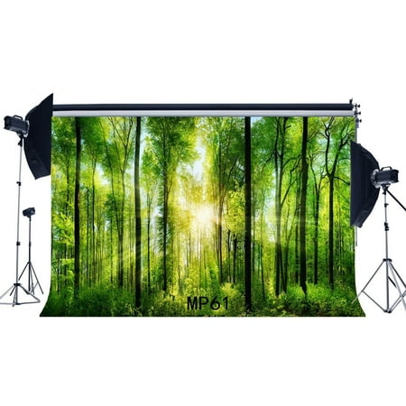 Image of GreenDecor 7x5ft Photography Backdrop Dreamy Fairy Tale Forest Sunshine Nature Scene Newborn Baby Toddler Kids Adults Portraits Background Studio Props