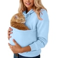 thumbnail image 3 of XINPING Hoodie with Dog Pouch, Oversized Sweatshirt Kangaroo Pocket Front Carry Pouch for Small and Cats,Casual Puppy Dogs Holder Solid Long Sleeve Pullover Top, 3 of 9