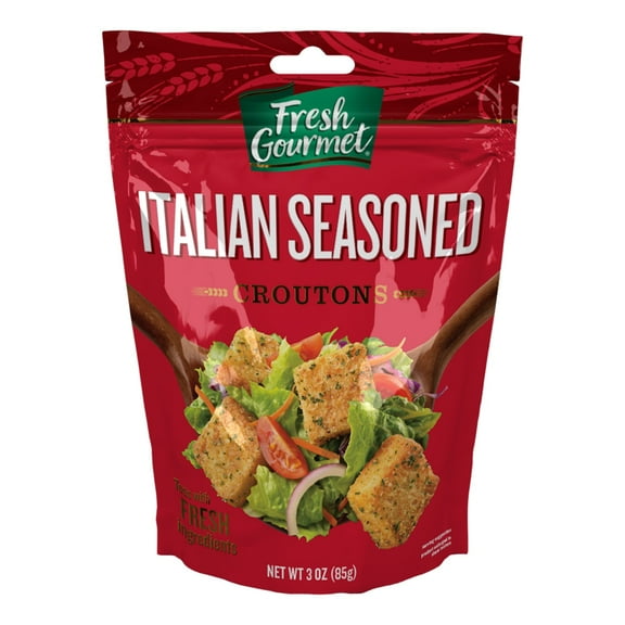 Fresh Gourmet Italian Seasoned Croutons, 3 oz Resealable Bag, Ready-To-Eat