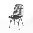 thumbnail image 4 of GDFSTUDIO Jessie Outdoor Wicker Dining Chairs (Set of 2), Gray and Black, 4 of 10