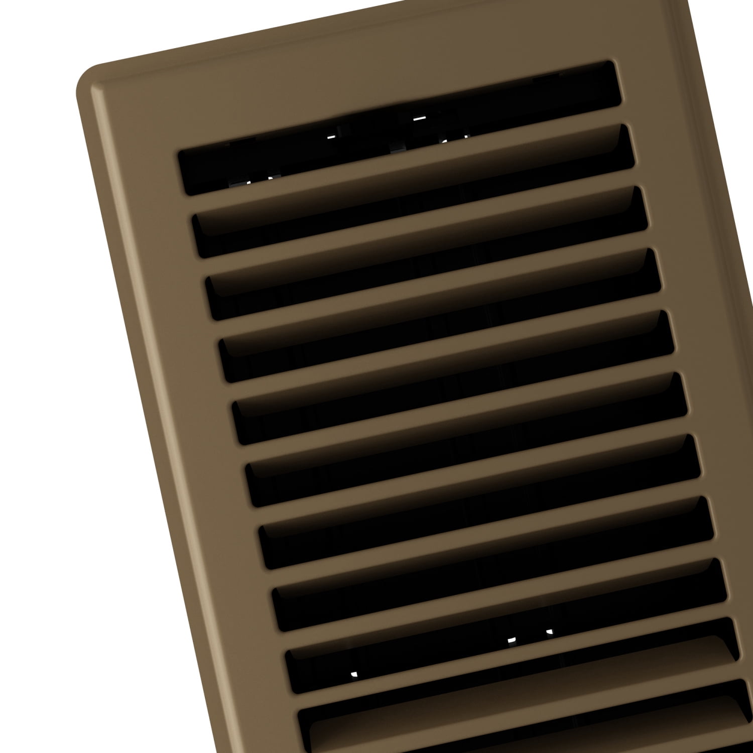 Imperial 4-inch x 10-inch Chocolate Steel Painted Louvered Floor Register, Powder-coated, with Plastic Boot, 1-way