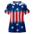 thumbnail image 4 of Fiudx Ofertas Relámpago Blusa de Encaje con Cuello Redondo y Manga Corta con Estampado para Mujer, 4 of 5