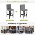 thumbnail image 5 of Dark Gray Bar Stool Cover Set of 2, Farmhouse Burlap Solid Grey Modern Linen Texture Stretch Bar Chair Cover, Removable Washable Pub Counter Stool Chair Slipcover for Kitchen Dining Room Pub Cafe, 5 of 9
