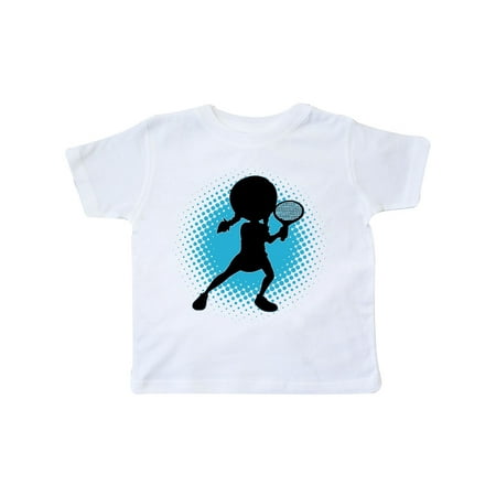 

Inktastic Tennis Player Cute Silhouette Girl Gift Toddler Toddler Girl T-Shirt