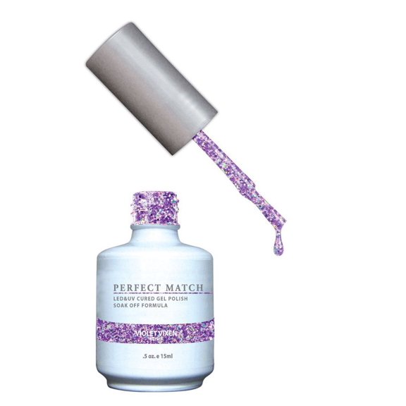 LECHAT Perfect Match Pair of Soak off Gel   Matching Nail Polish PMS136 - Violet Vixen