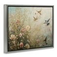 thumbnail image 4 of Stupell Industries Spring Meadow Birds Plants & Flowers Painting Gray Floater Framed Canvas Art Print Wall Art, 31 x 25, 4 of 10
