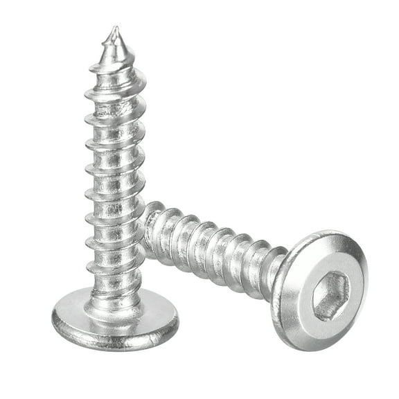 M6 x 30mm (25 Pack) 304 Stainless Steel Flat Round Socket Head Wood Screws