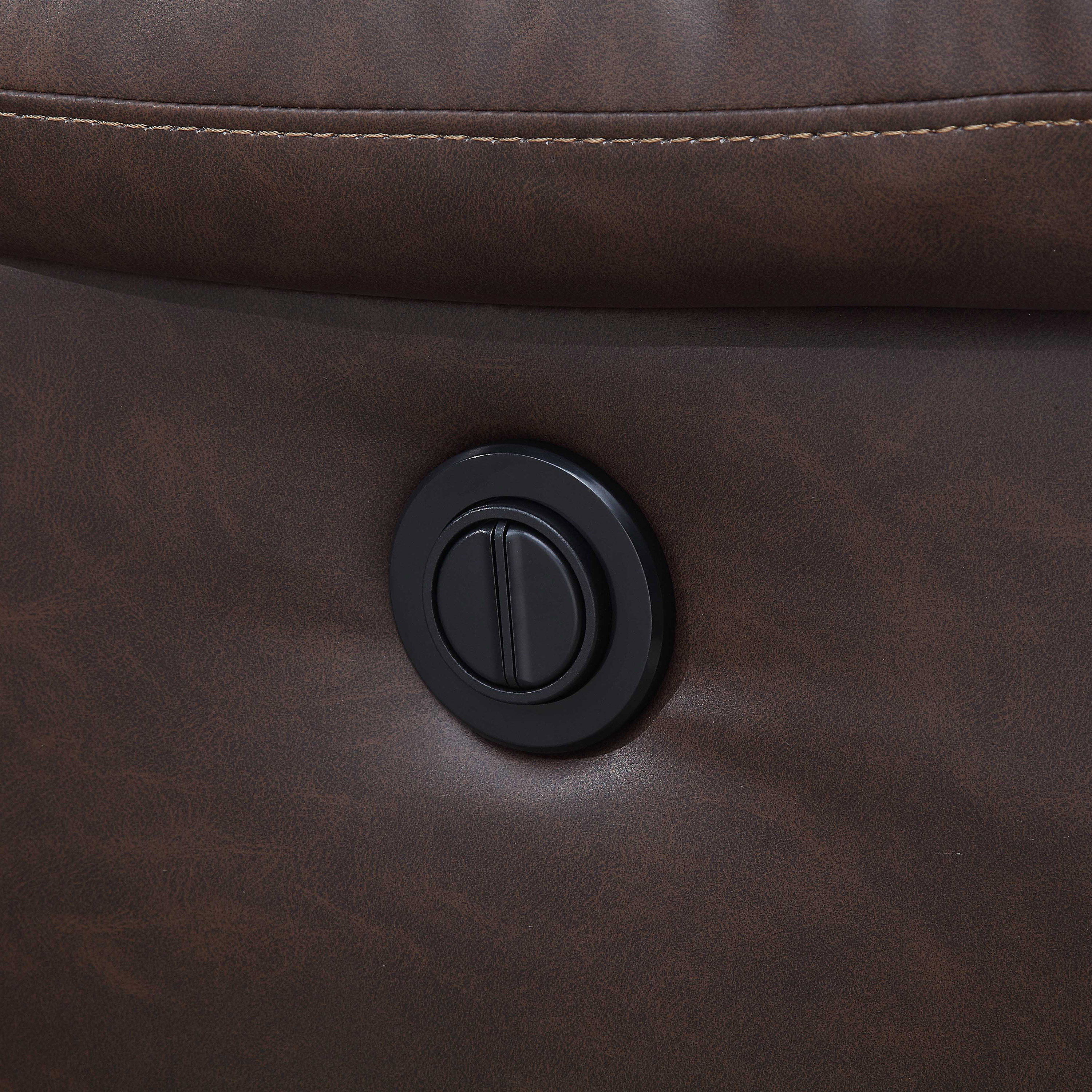 Serta Push-Button Power Recliner with Deep Body Cushions, Brown Faux Leather Upholstery - image 4 of 9