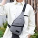thumbnail image 4 of Bolsa de pecho para viajar | Mochila mensajera Mini Crossbody de tela Oxford | Correa ajustable, bolsillos de varias capas, encaja en el móvil | Negro gris azul marino 30x17x5cm, 4 of 7