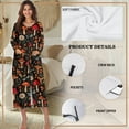 thumbnail image 5 of FKELYI Women Zip Up Robe Nightgowns Comfy House Coats Full Length Sleepwear House Dress Daisy Floral Dragonfly Mushroom Print Long Sleeve Bathrobe with 2 Pockets, 2XL, 5 of 6