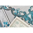 thumbnail image 3 of Glamour Thick Plush Oriental Area Rug Traditional Carpet Floral Medallion Design-206 (6'6"x9'2",Grey-Turquoise), 3 of 11