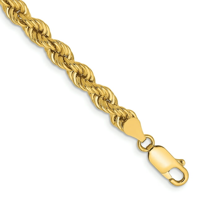 14k Yellow Gold 7 Inch 5mm Rope Chain Bracelet