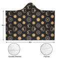 thumbnail image 3 of Wearable Blanket,Black Gold Sun Moon Pattern Hooded Wearable Sherpa Blanket for Adults & Teens,Winter Poncho Shawl Wrap Cape Thick Warm,60"x80", 3 of 5