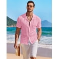 thumbnail image 4 of COOFANDY Men's Short Sleeve Knit Polo Shirt Vintage Button Down Casual Summer Polo Beach Tops, 4 of 6