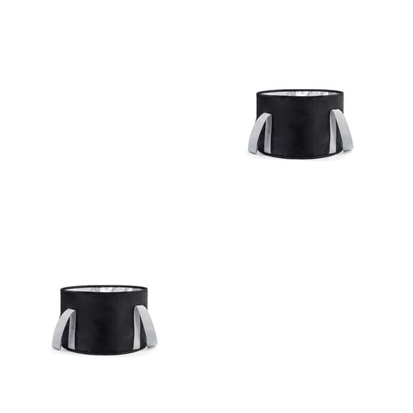 Seitruly Bolsa de remojo de pies para interiores y exteriores, para acampar, viajar, cubo de baño plegable para pies, accesorios para el Negro Pequeña 2Conjunto