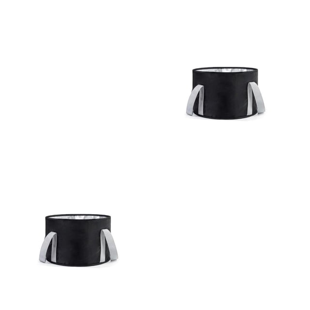 Seitruly Bolsa de remojo de pies para interiores y exteriores, para acampar, viajar, cubo de baño plegable para pies, accesorios para el Negro Pequeña 2Conjunto
