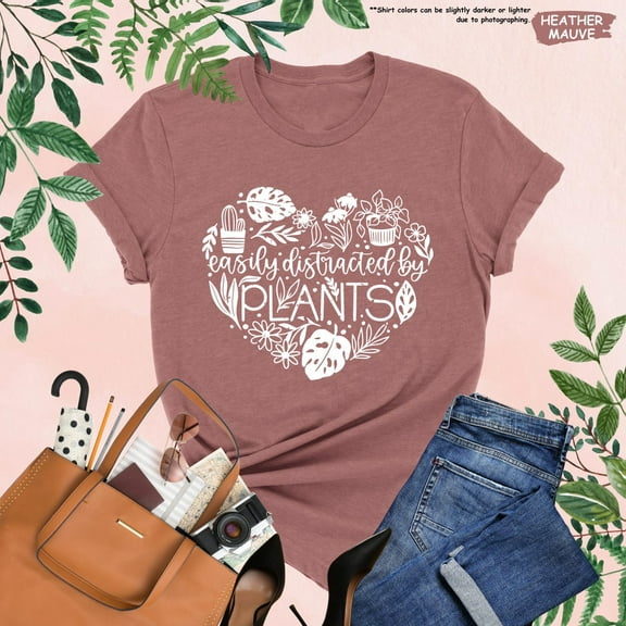 Easily Distracted By Plants Shirt, Plant Lover Tee, Gardening Graphic T-Shirt, Houseplant Women, Plant Mom Gift, Nature Lover Shirt All Size S-5Xl