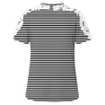 thumbnail image 4 of Camisas de Manga Corta para las Mujeres Impresión Cuello Redondo Suéter Encaje Camisa, Blusa de Verano Casual para las Mujeres, 4 of 7
