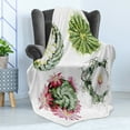 thumbnail image 4 of Cactus Soft Flannel Fleece Throw Blanket, Retro Mexican Hot Desert Cactus Flower Plant Botanic Nature Vintage Print Image, Cozy Plush for Indoor and Outdoor Use, 60" x 80", Multicolor, by Ambesonne, 4 of 5