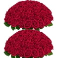 thumbnail image 1 of Flores artificiales BLEUM CADE de rosas rojas, 50 unidades, Real Touch, 1 of 9